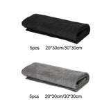 Maxbell 5x Multifunctional Microfiber Cleaning Cloth Washable for Bathroom Car Gray 20cmx30cm