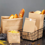 Maxbell 10Pcs Brown Kraft Paper Bags Foldable Washable for Store Cosmetics Sundries 28cmx15cmx28cm