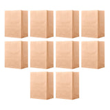 Maxbell 10Pcs Brown Kraft Paper Bags Foldable Washable for Store Cosmetics Sundries 28cmx15cmx28cm