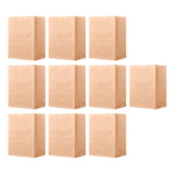 Maxbell 10Pcs Brown Kraft Paper Bags Foldable Washable for Store Cosmetics Sundries 28cmx15cmx28cm