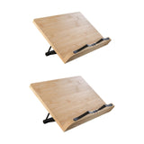 Maxbell Bamboo Book Reading Stand Holder with Different Adjustable Angles Compact Size S