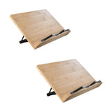 Maxbell Bamboo Book Reading Stand Holder with Different Adjustable Angles Compact Size S