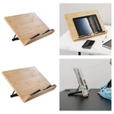 Maxbell Bamboo Book Reading Stand Holder with Different Adjustable Angles Compact Size S