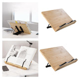 Maxbell Bamboo Book Reading Stand Holder with Different Adjustable Angles Compact Size S