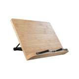Maxbell Bamboo Book Reading Stand Holder with Different Adjustable Angles Compact Size S