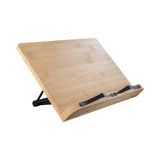 Maxbell Bamboo Book Reading Stand Holder with Different Adjustable Angles Compact Size S