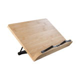 Maxbell Bamboo Book Reading Stand Holder with Different Adjustable Angles Compact Size S