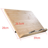 Maxbell Bamboo Book Reading Stand Holder with Different Adjustable Angles Compact Size L
