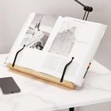Maxbell Bamboo Book Reading Stand Holder with Different Adjustable Angles Compact Size L
