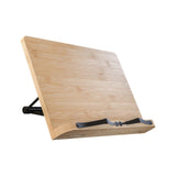 Maxbell Bamboo Book Reading Stand Holder with Different Adjustable Angles Compact Size L