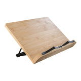 Maxbell Bamboo Book Reading Stand Holder with Different Adjustable Angles Compact Size L