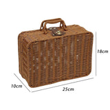 Maxbell Woven Wicker Storage Basket Cosmetic Organizer for Outdoor Travel Camping M