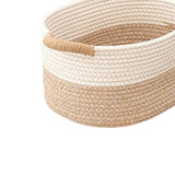 Maxbell Cotton Rope Woven Storage Basket Large Capacity for Bedroom Toys Magazines 33cmx24cmx18cm