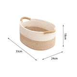 Maxbell Cotton Rope Woven Storage Basket Large Capacity for Bedroom Toys Magazines 33cmx24cmx18cm