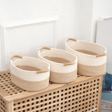 Maxbell Cotton Rope Woven Storage Basket Large Capacity for Bedroom Toys Magazines 33cmx24cmx18cm