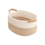 Maxbell Cotton Rope Woven Storage Basket Large Capacity for Bedroom Toys Magazines 33cmx24cmx18cm