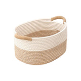 Maxbell Cotton Rope Woven Storage Basket Large Capacity for Bedroom Toys Magazines 33cmx24cmx18cm