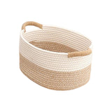 Maxbell Cotton Rope Woven Storage Basket Large Capacity for Bedroom Toys Magazines 33cmx24cmx18cm