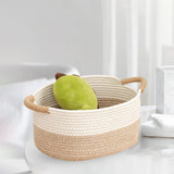 Maxbell Cotton Rope Woven Storage Basket Large Capacity for Bedroom Toys Magazines 33cmx24cmx18cm