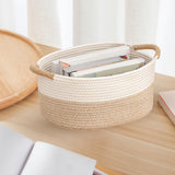 Maxbell Cotton Rope Woven Storage Basket Large Capacity for Bedroom Toys Magazines 33cmx24cmx18cm