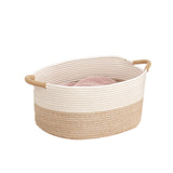 Maxbell Cotton Rope Woven Storage Basket Large Capacity for Bedroom Toys Magazines 33cmx24cmx18cm