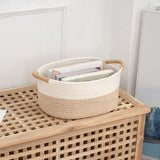 Maxbell Cotton Rope Woven Storage Basket Large Capacity for Bedroom Toys Magazines 33cmx24cmx18cm