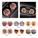 Maxbell 2 Pieces Universal Car Cup Holder Coasters Wooden for Office Automotive style A