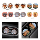 Maxbell 2 Pieces Universal Car Cup Holder Coasters Wooden for Office Automotive style A