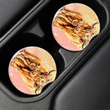 Maxbell 2 Pieces Universal Car Cup Holder Coasters Wooden for Office Automotive style C