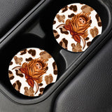 Maxbell 2 Pieces Universal Car Cup Holder Coasters Wooden for Office Automotive style D