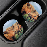 Maxbell 2 Pieces Universal Car Cup Holder Coasters Wooden for Office Automotive style F