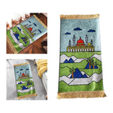 Maxbell Prayer Rug for Kids Salat Rug Portable for Church Decor Ramadan Eid Gift Light Blue