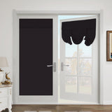Maxbell French Door Curtains Blackout Door Curtains Tool Free for Laundry Room black