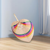 Maxbell Hand-Woven Hand Fan Decorative Fans Handmade for Adults Kids Party Wedding