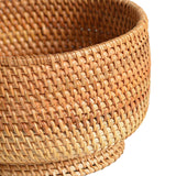 Maxbell Straw Fruit Basket Rattan Storage Basket Fruit Basket for Restaurant Shelves 23x14cm