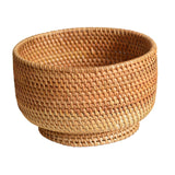 Maxbell Straw Fruit Basket Rattan Storage Basket Fruit Basket for Restaurant Shelves 23x14cm