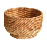 Maxbell Straw Fruit Basket Rattan Storage Basket Fruit Basket for Restaurant Shelves 23x14cm
