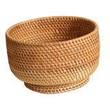 Maxbell Straw Fruit Basket Rattan Storage Basket Fruit Basket for Restaurant Shelves 23x14cm