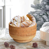 Maxbell Straw Fruit Basket Rattan Storage Basket Fruit Basket for Restaurant Shelves 23x14cm