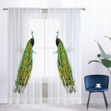 Maxbell 2x Curtain Panels Peacock Blue Tulle Curtains for Window Living Room Bedroom 132cmx160cm