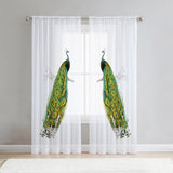 Maxbell 2x Curtain Panels Peacock Blue Tulle Curtains for Window Living Room Bedroom 132cmx160cm