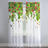 Maxbell 2Pcs Rod Pocket Window Curtain Window Drapes for Farmhouse Hotel Office 107cmx213cm