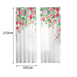 Maxbell 2x Floral White Sheer Curtain Light Filtering for Living Room Hotel Window 107cmx213cm