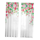 Maxbell 2x Floral White Sheer Curtain Light Filtering for Living Room Hotel Window 107cmx213cm