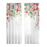 Maxbell 2x Floral White Sheer Curtain Light Filtering for Living Room Hotel Window 107cmx213cm