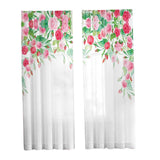 Maxbell 2x Floral White Sheer Curtain Light Filtering for Living Room Hotel Window 107cmx213cm