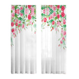 Maxbell 2x Floral White Sheer Curtain Light Filtering for Living Room Hotel Window 107cmx213cm