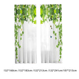 Maxbell 2 Pieces Green Leaves Semi Curtain Window Drapes for Window Bedroom style A