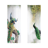 Maxbell 2 Pieces Printed Sheer Curtains Peacock Tulle Curtains for Hotel Kitchen 132cmx241cm