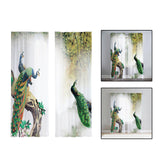 Maxbell 2 Pieces Printed Sheer Curtains Peacock Tulle Curtains for Hotel Kitchen 132cmx241cm